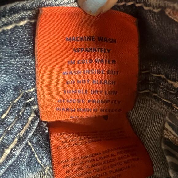 Mid Rise Rock Revival Jeans Amy Easy Boot Size 27 Style E8129E45R Sequin Studded - Picture 14 of 16